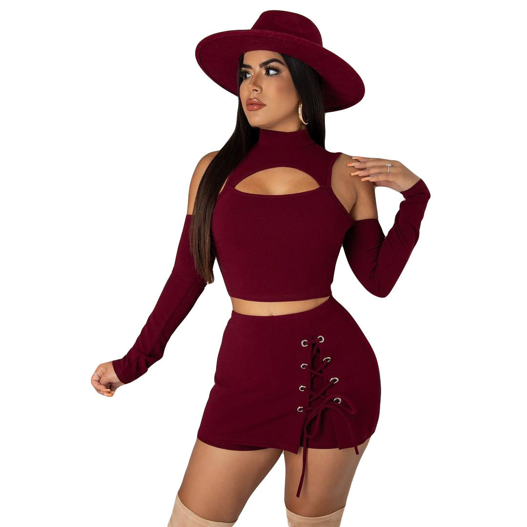 Ladies Skirt Eyelet Set