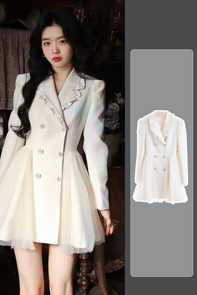 Pengpeng White Suit Dress