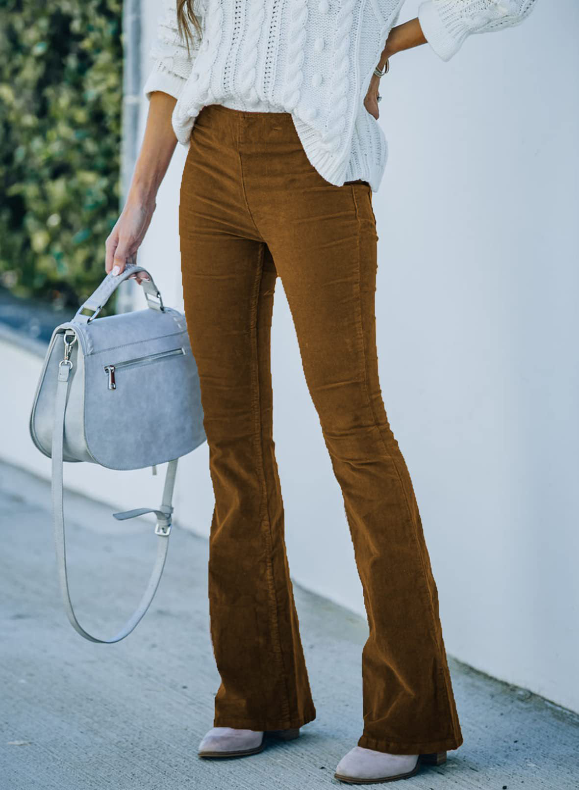 Corduroy High Waist Flared Pants