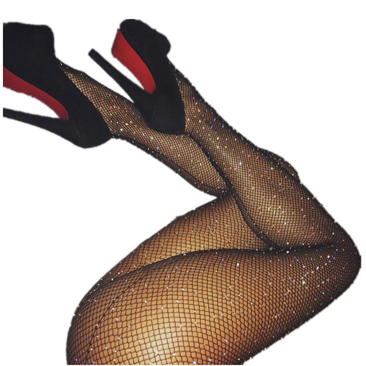 Rhinestone Mesh Stockings
