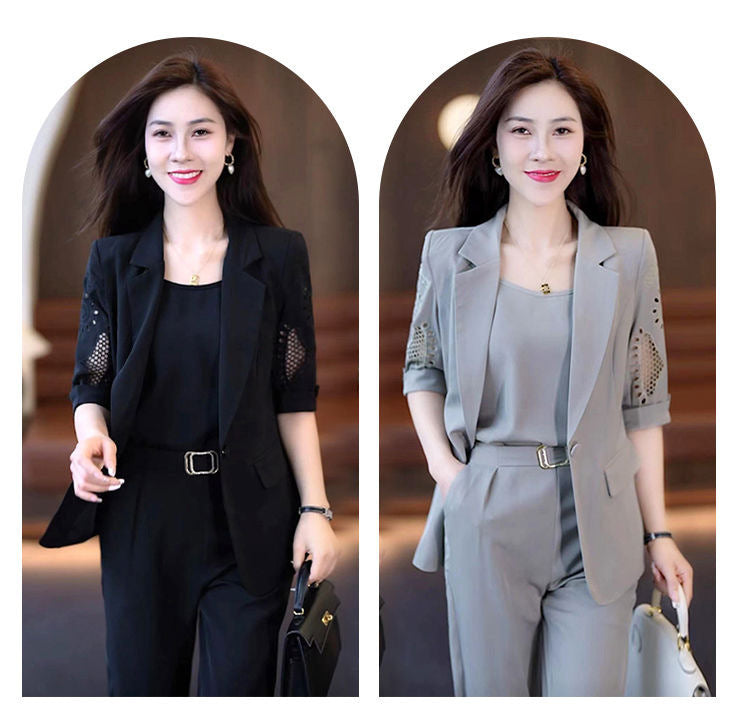 Short-sleeved Harem Pants Suit