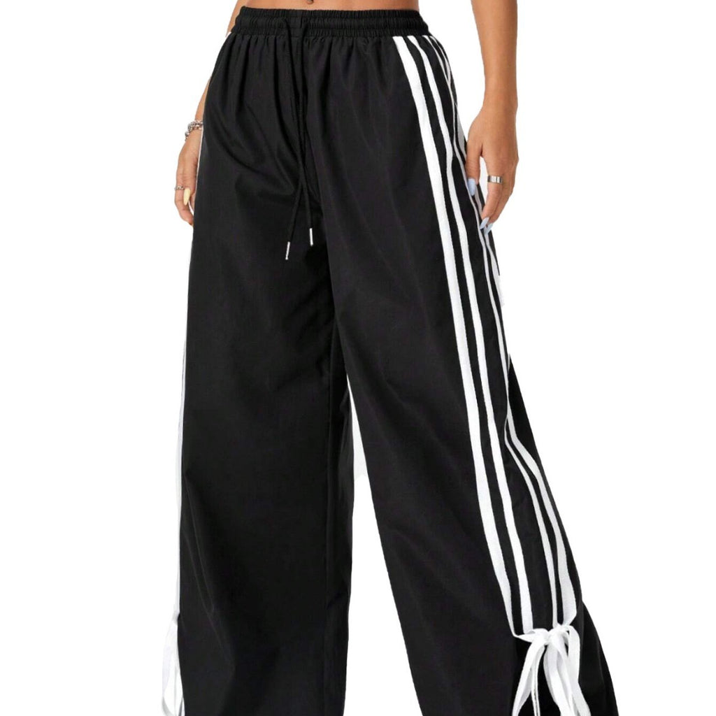 High Waist Wide Leg Cuffed Pants
