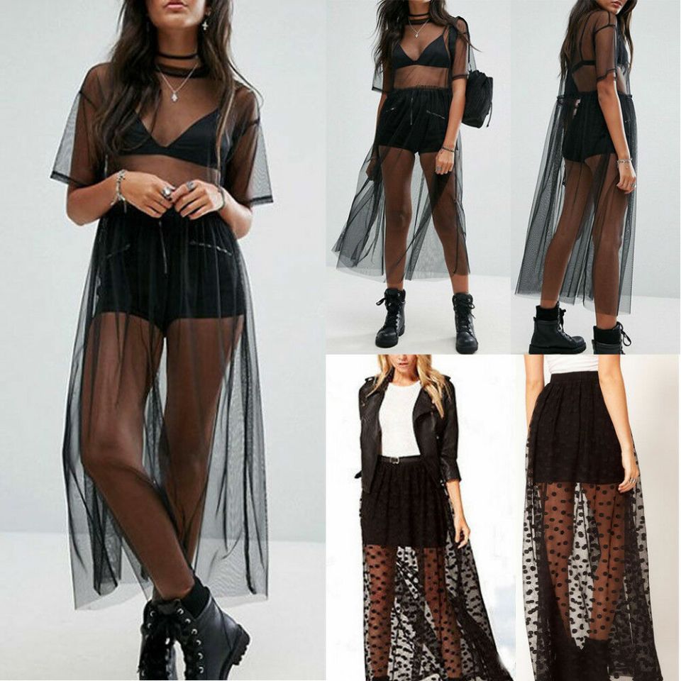 Black Mesh Cover Up