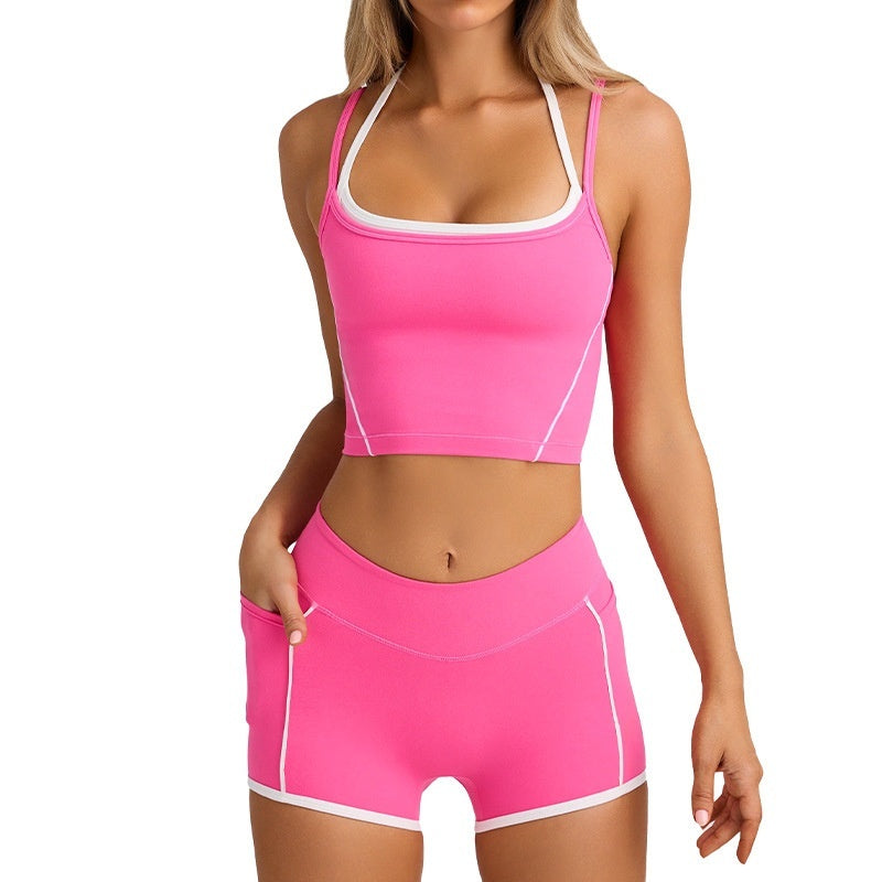 Fitness wear with built-in bra