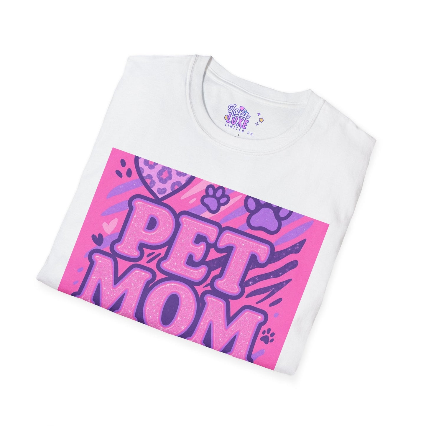 Pet Mom AF Unisex Softstyle Glam Tee - Cute Animal Lover Gift