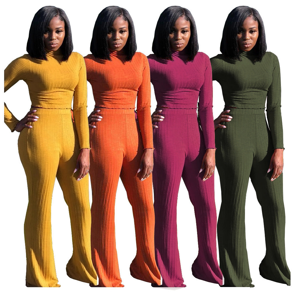 Midriff Outfit Wide Leg Pants