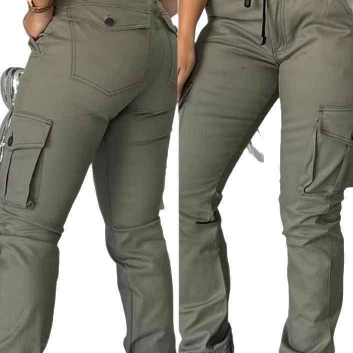 Army Green Slim Cargo Trousers