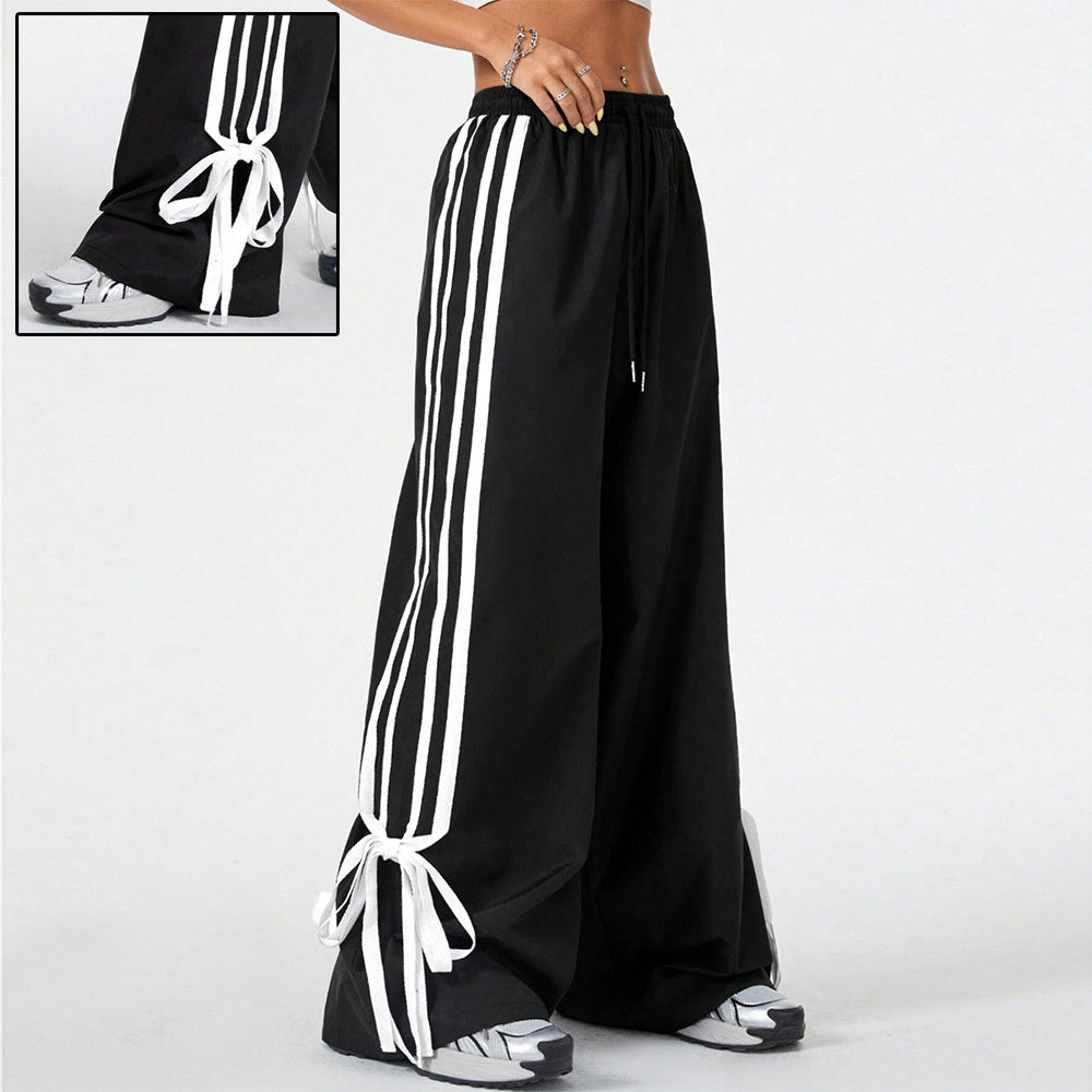 High Waist Wide Leg Cuffed Pants