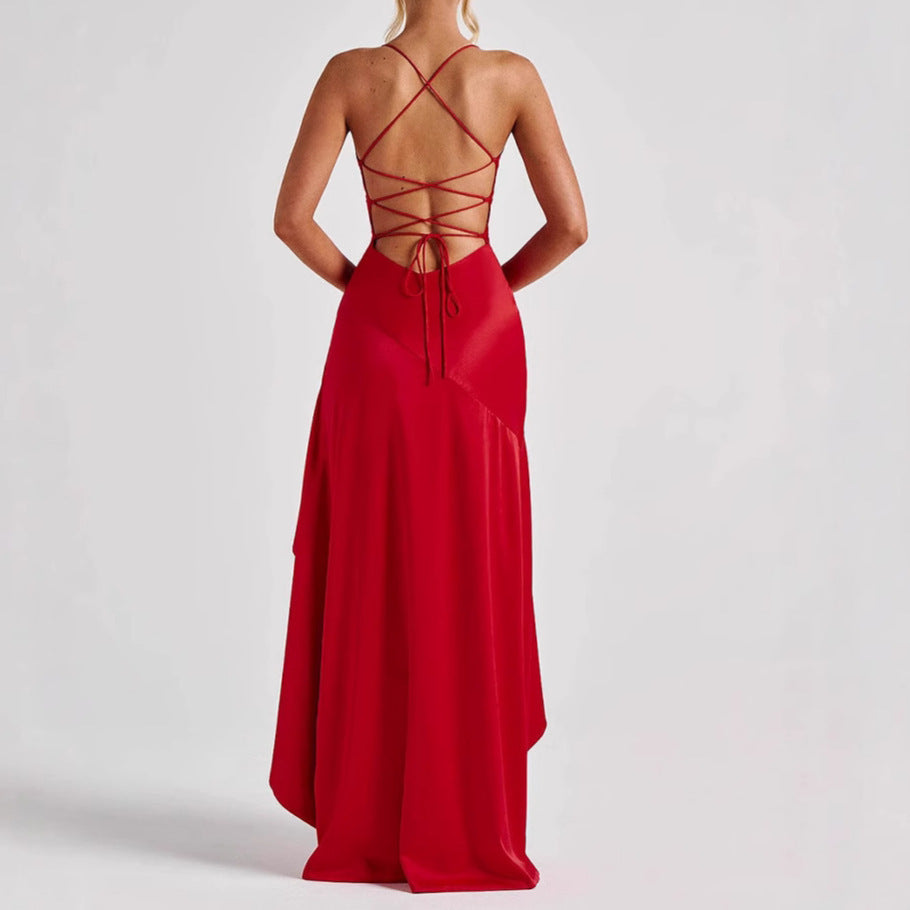 Split Suspender Maxi Dress