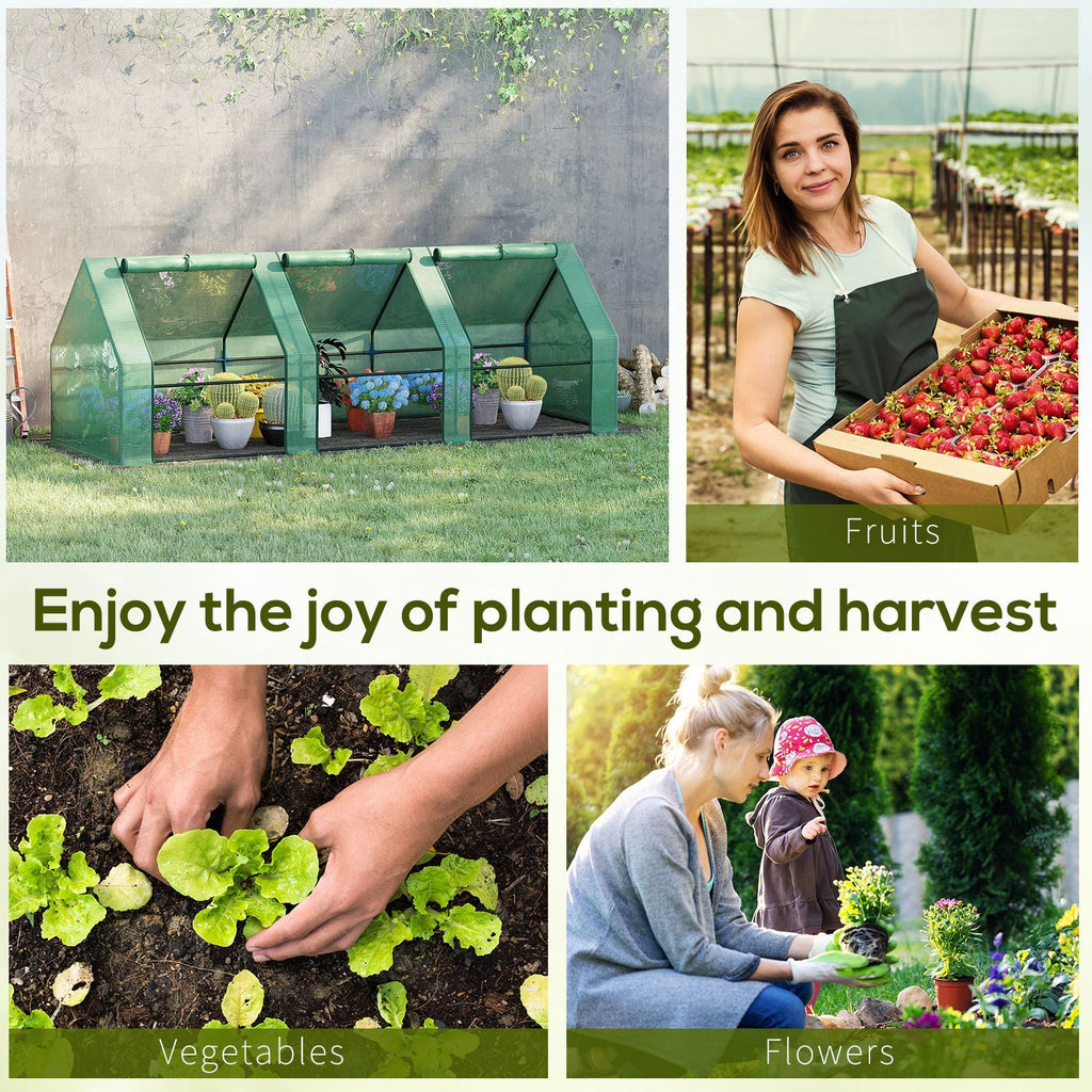 UV Resistant Portable Greenhouse 9'L X 3'W X 3'H Large Zipper