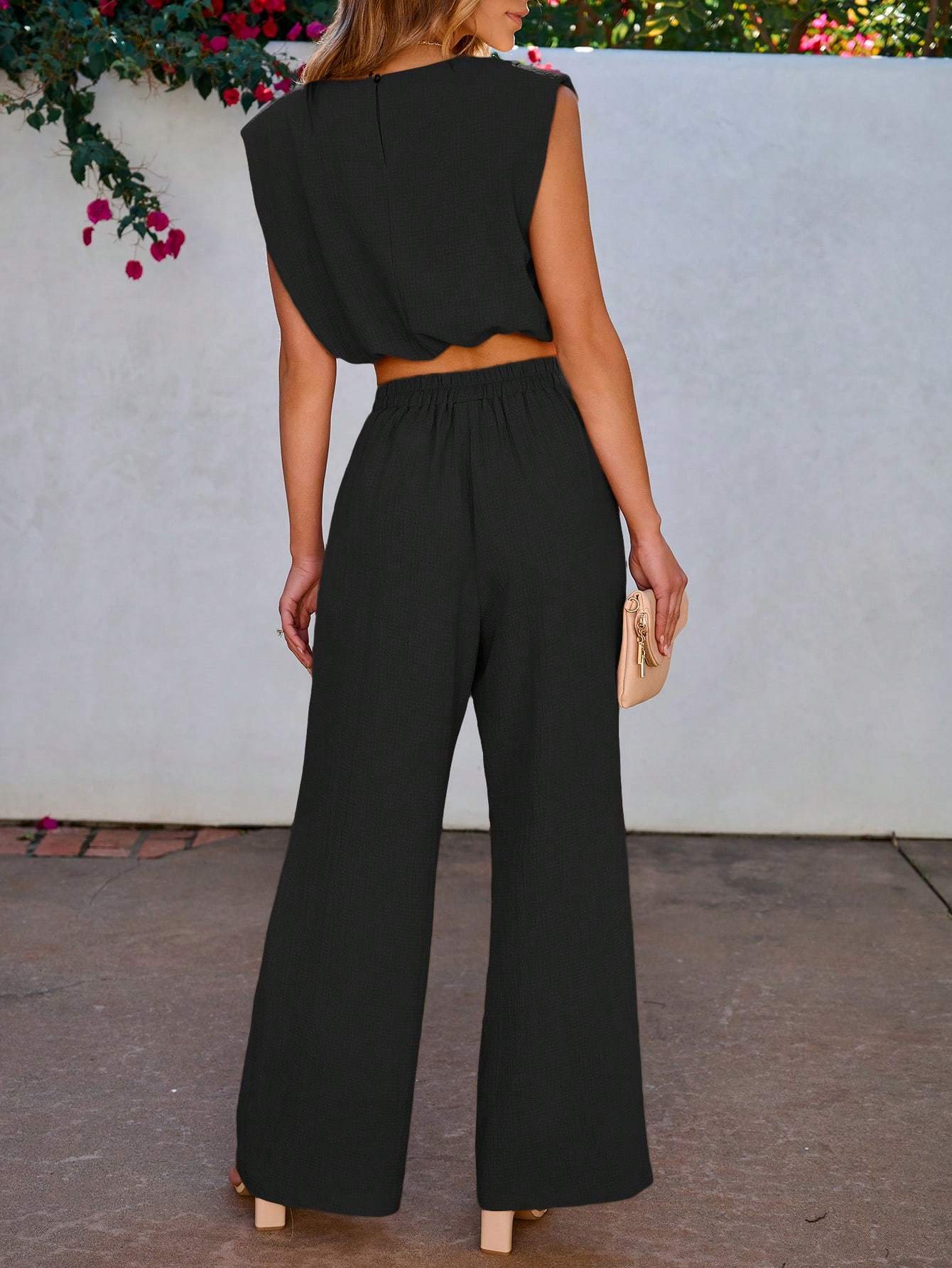Sleeveless Top And Long Pants 2-Piece Set