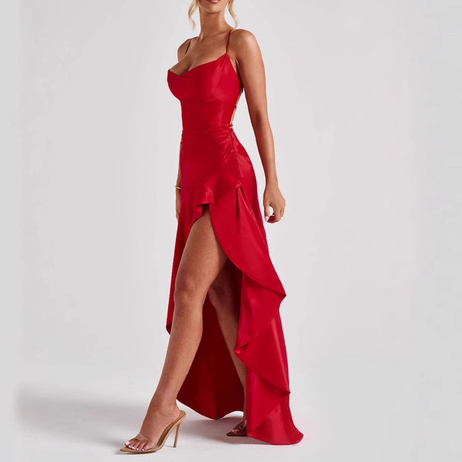 Split Suspender Maxi Dress