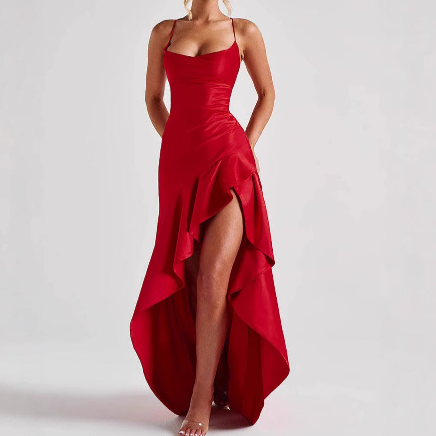 Split Suspender Maxi Dress