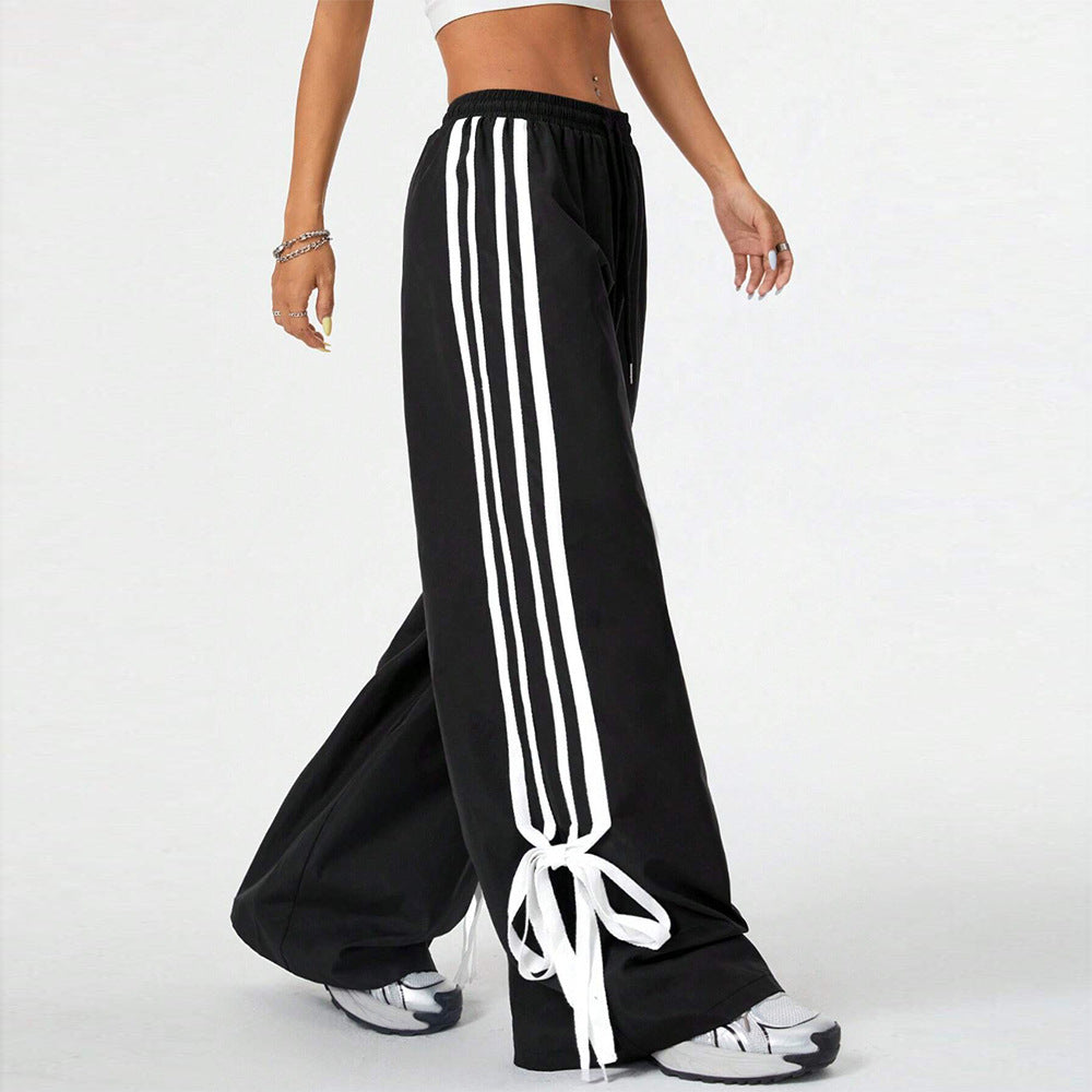 High Waist Wide Leg Cuffed Pants