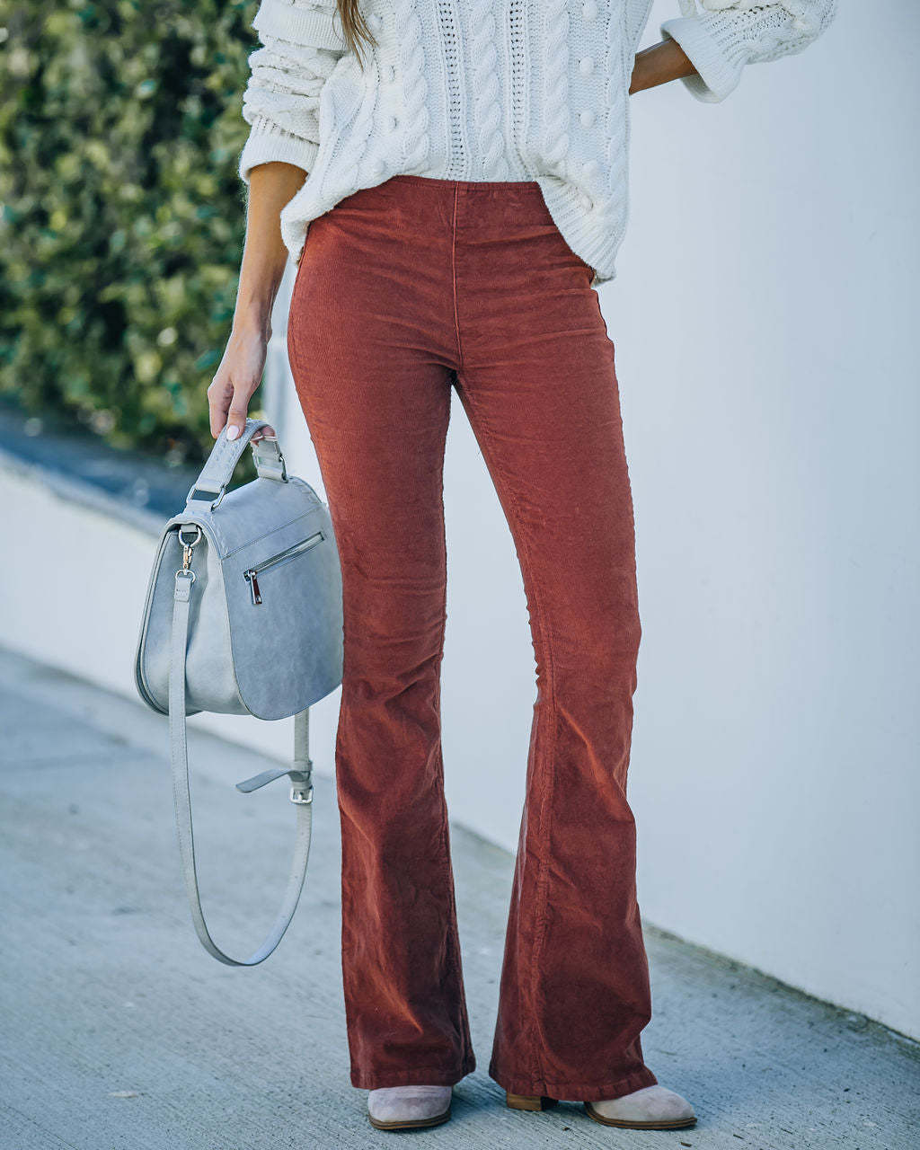 Corduroy High Waist Flared Pants