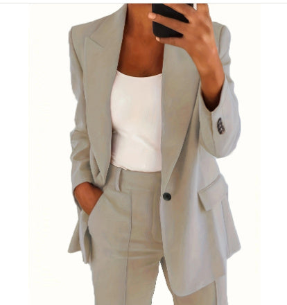Lapel Blazer Jacket & Slim-fit Pocket Trousers