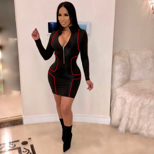 V-neck Bodycon Dress