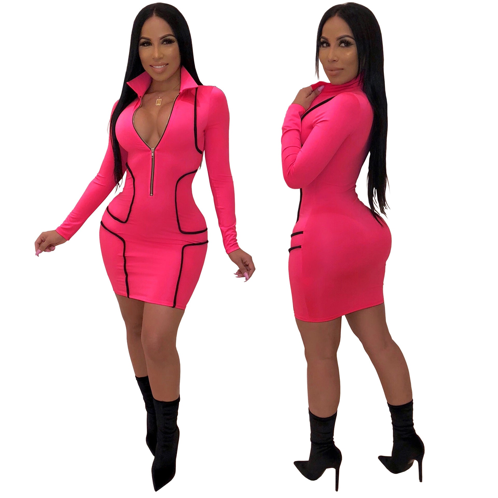 V-neck Bodycon Dress