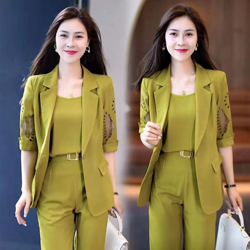 Short-sleeved Harem Pants Suit