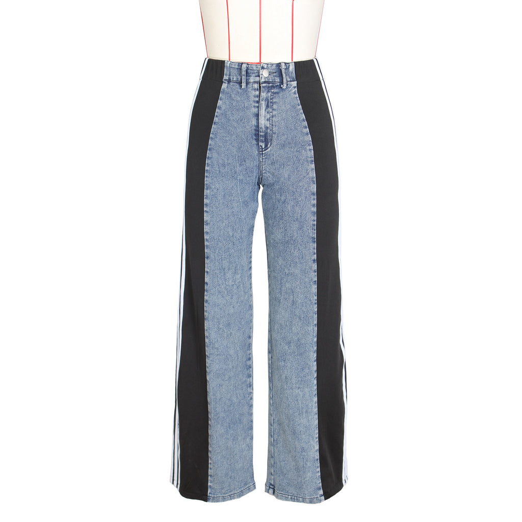 High Waist Three Stripe Patchwork Streetwear