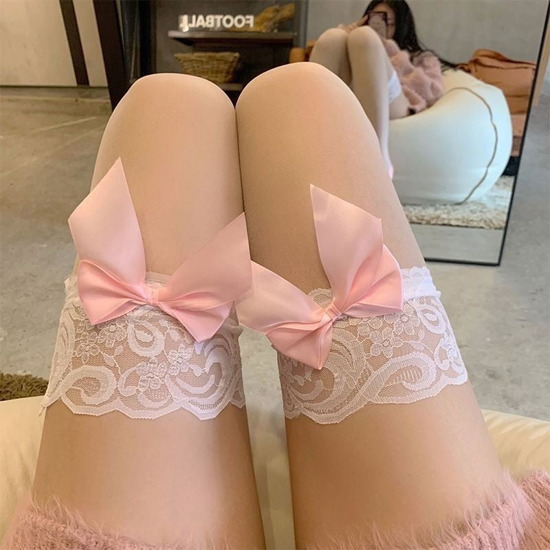 Lace Bow Knee Socks