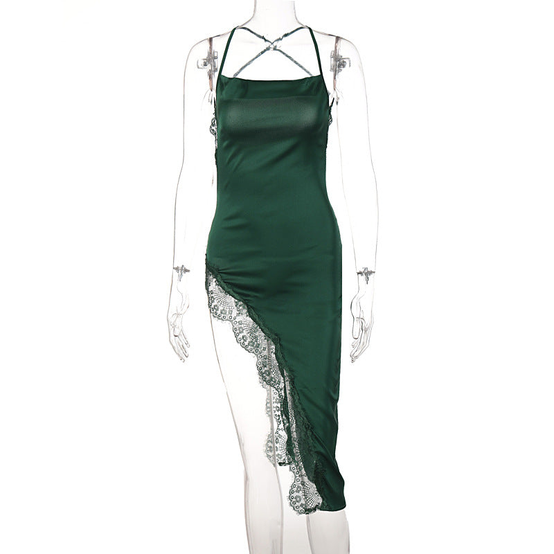 Backless Slim Fit Lace Sling Dress