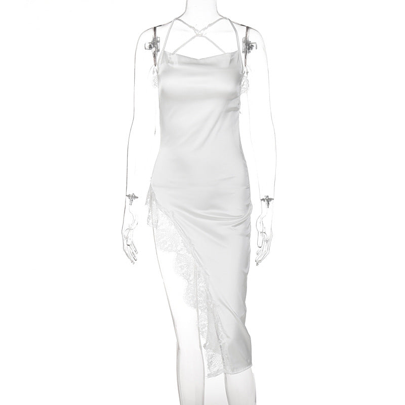 Backless Slim Fit Lace Sling Dress