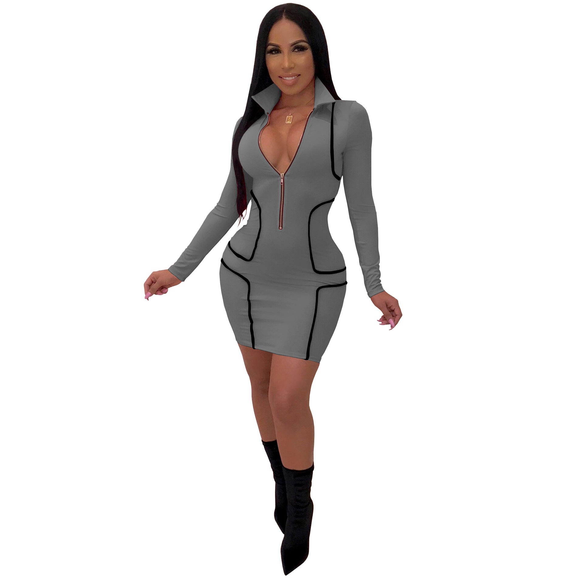 V-neck Bodycon Dress