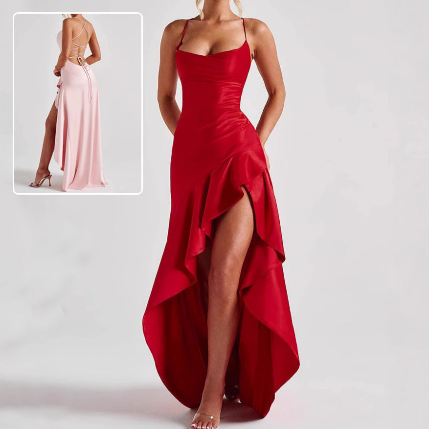 Split Suspender Maxi Dress