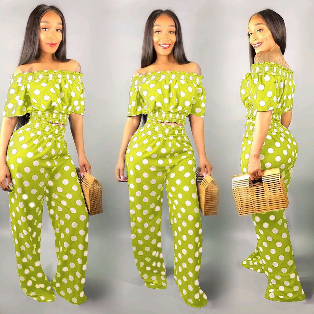 Polka-dot Two-piece Pants Set