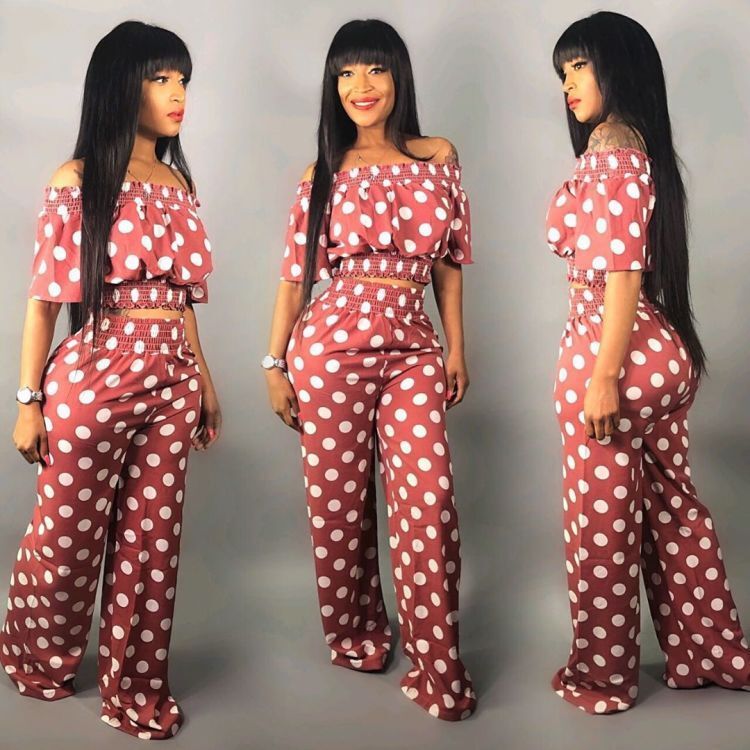 Polka-dot Two-piece Pants Set