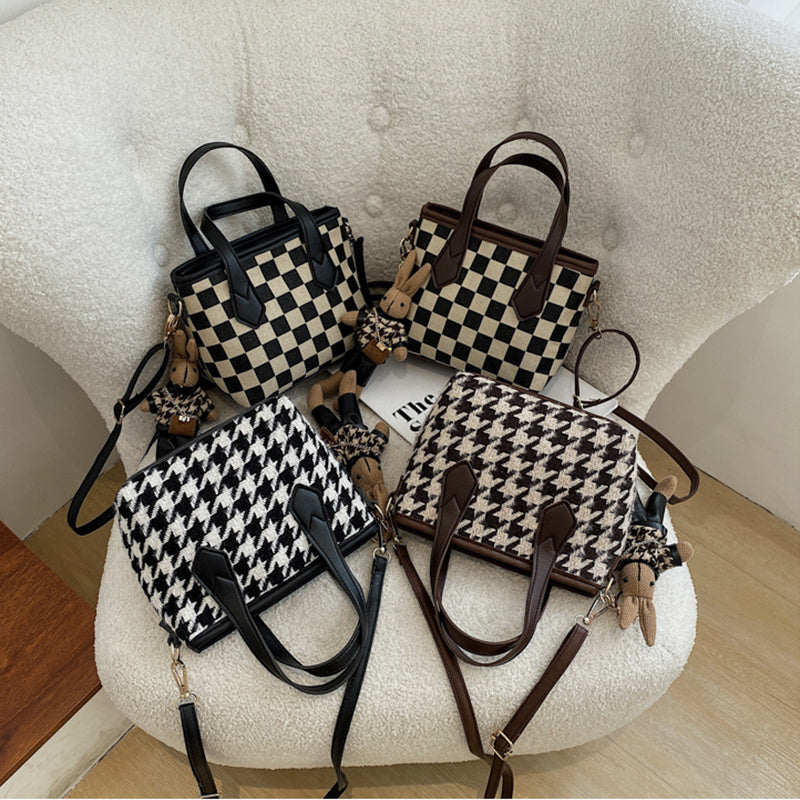 Houndstooth Checkerboard Handbag