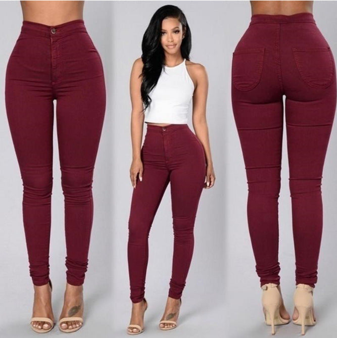 High Waist Stretch Skinny Jeans