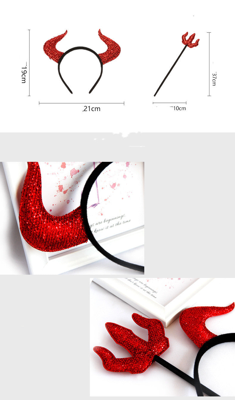 Halloween Headband & Pitchfork