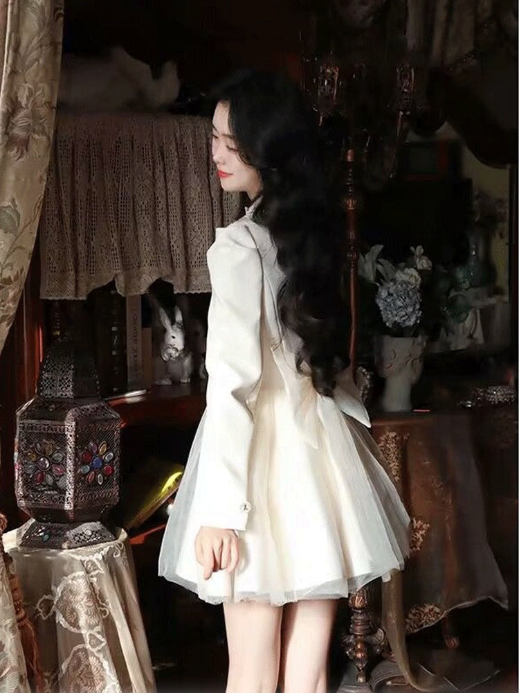 Pengpeng White Suit Dress
