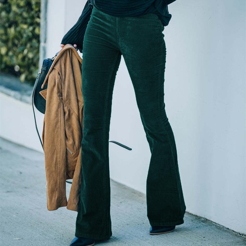 Corduroy High Waist Flared Pants