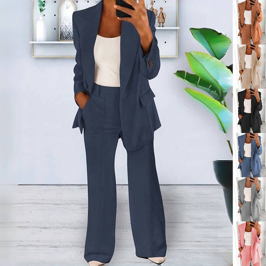 Lapel Blazer Jacket & Slim-fit Pocket Trousers