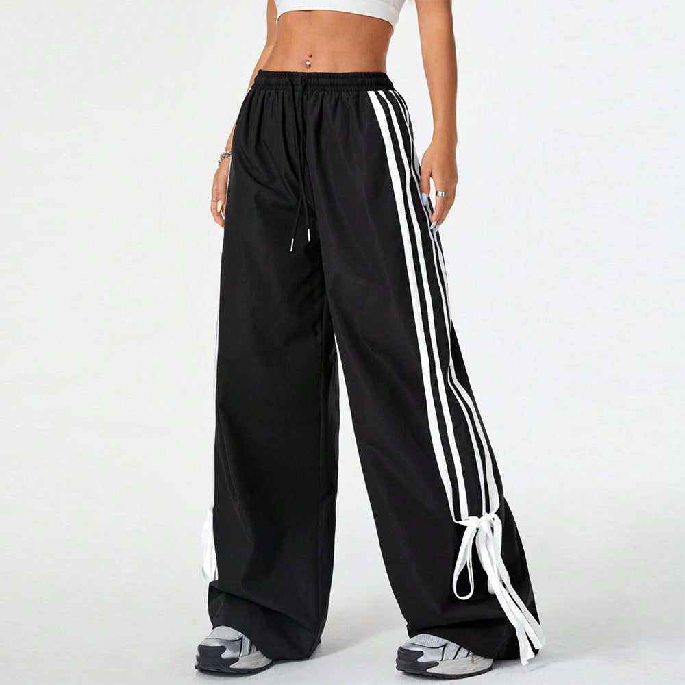 High Waist Wide Leg Cuffed Pants