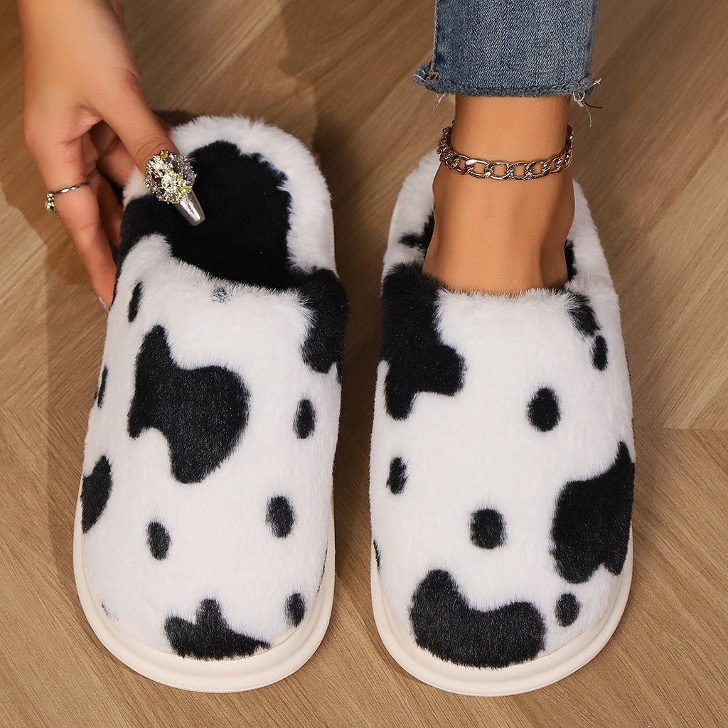 Plush Cow Slippers