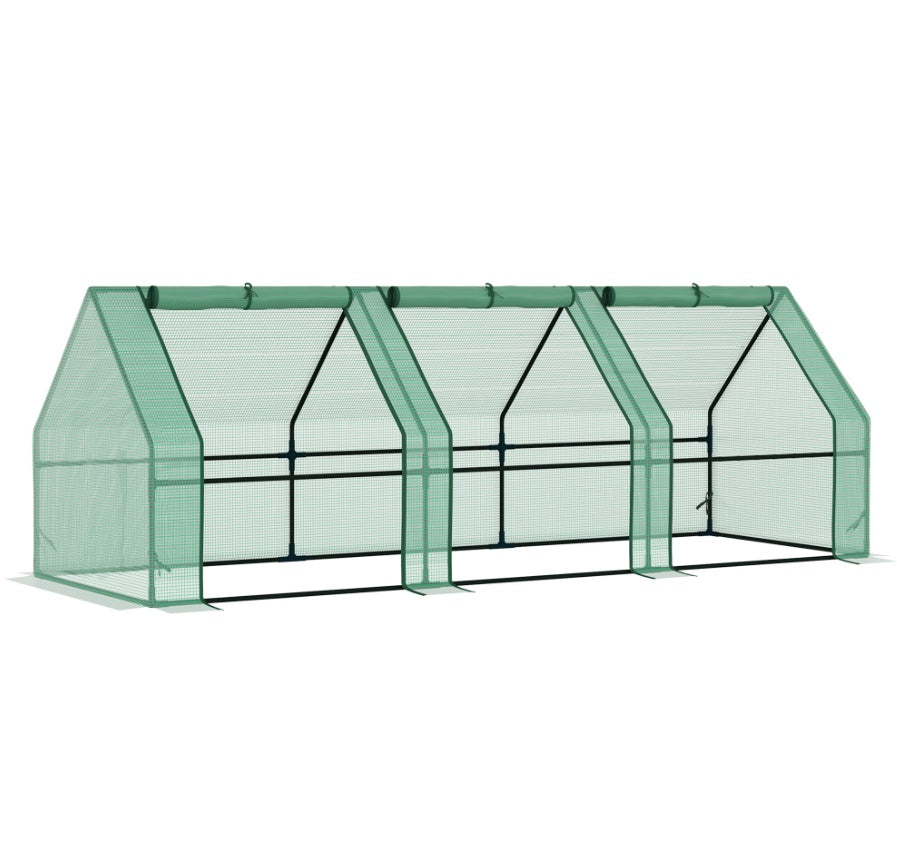 UV Resistant Portable Greenhouse 9'L X 3'W X 3'H Large Zipper