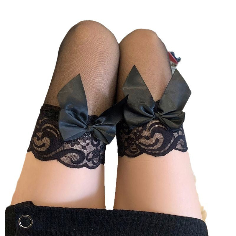 Lace Bow Knee Socks