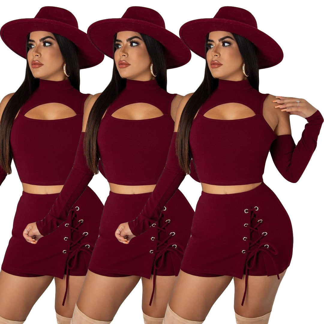 Ladies Skirt Eyelet Set