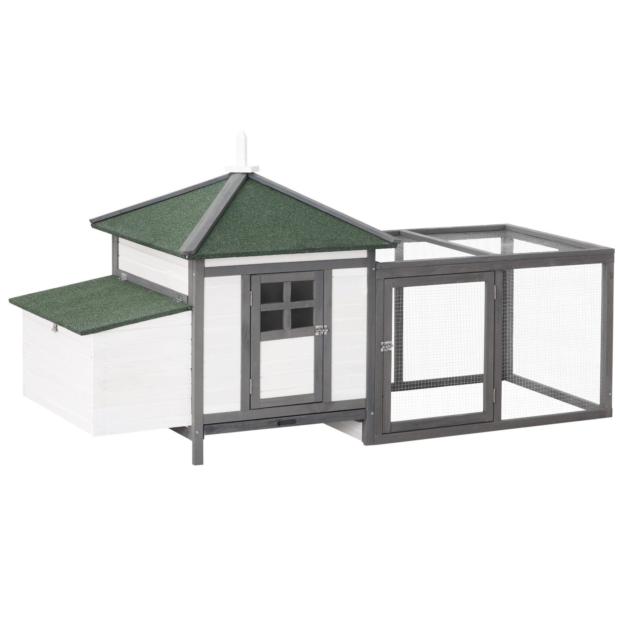 Wooden Chicken Coop 77 Inch With Weatherproof Roof