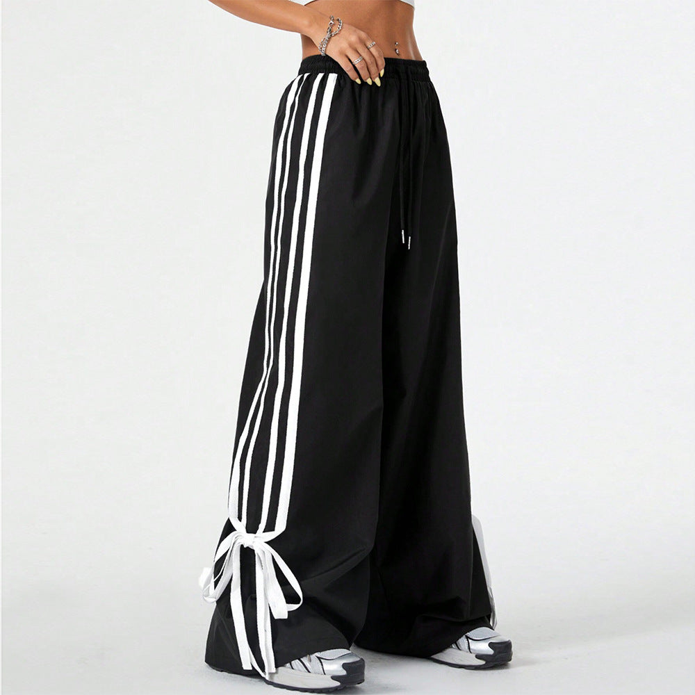 High Waist Wide Leg Cuffed Pants