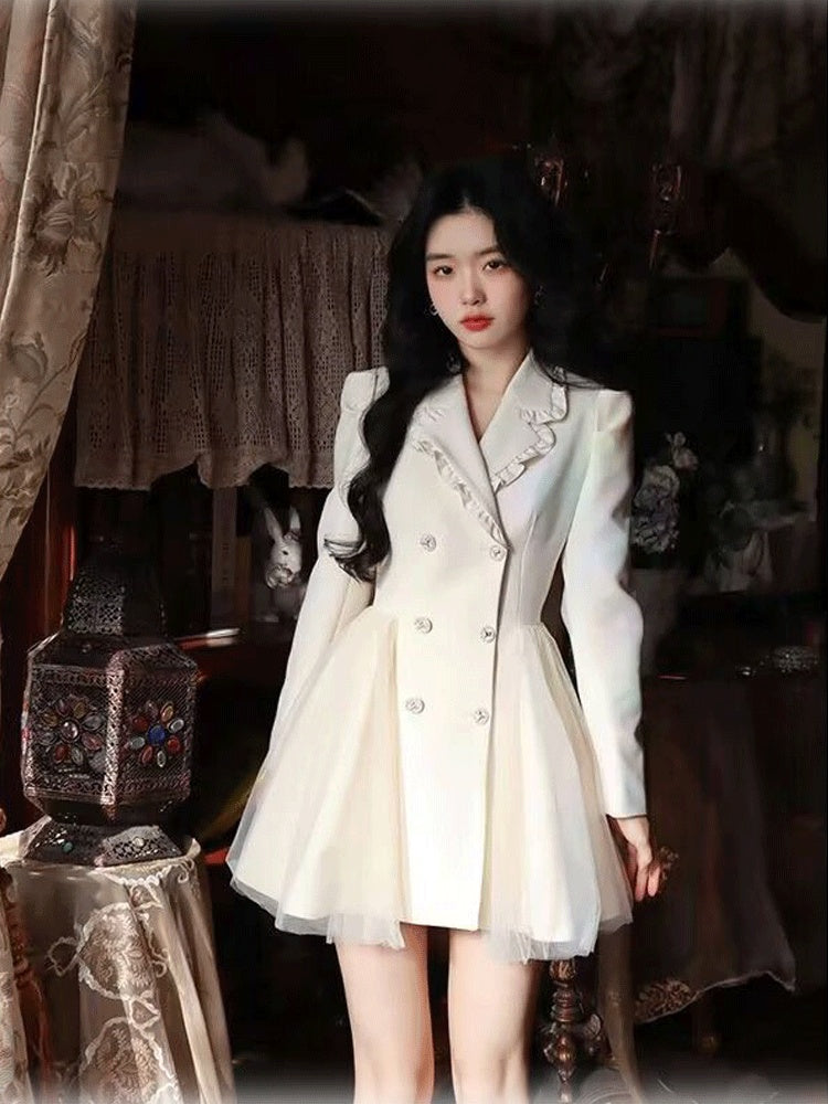 Pengpeng White Suit Dress